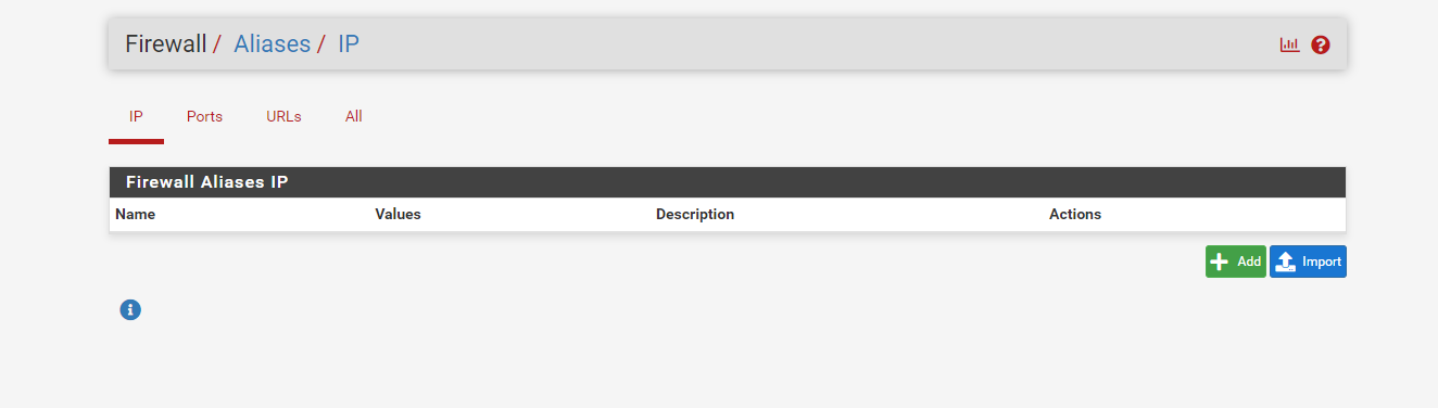 Pfsense Firewall>Alias menu